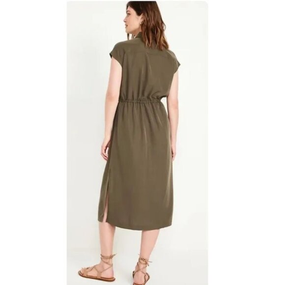 Old Navy Utility Dress in Olive Green Plus Size 4X - Picture 2 of 12